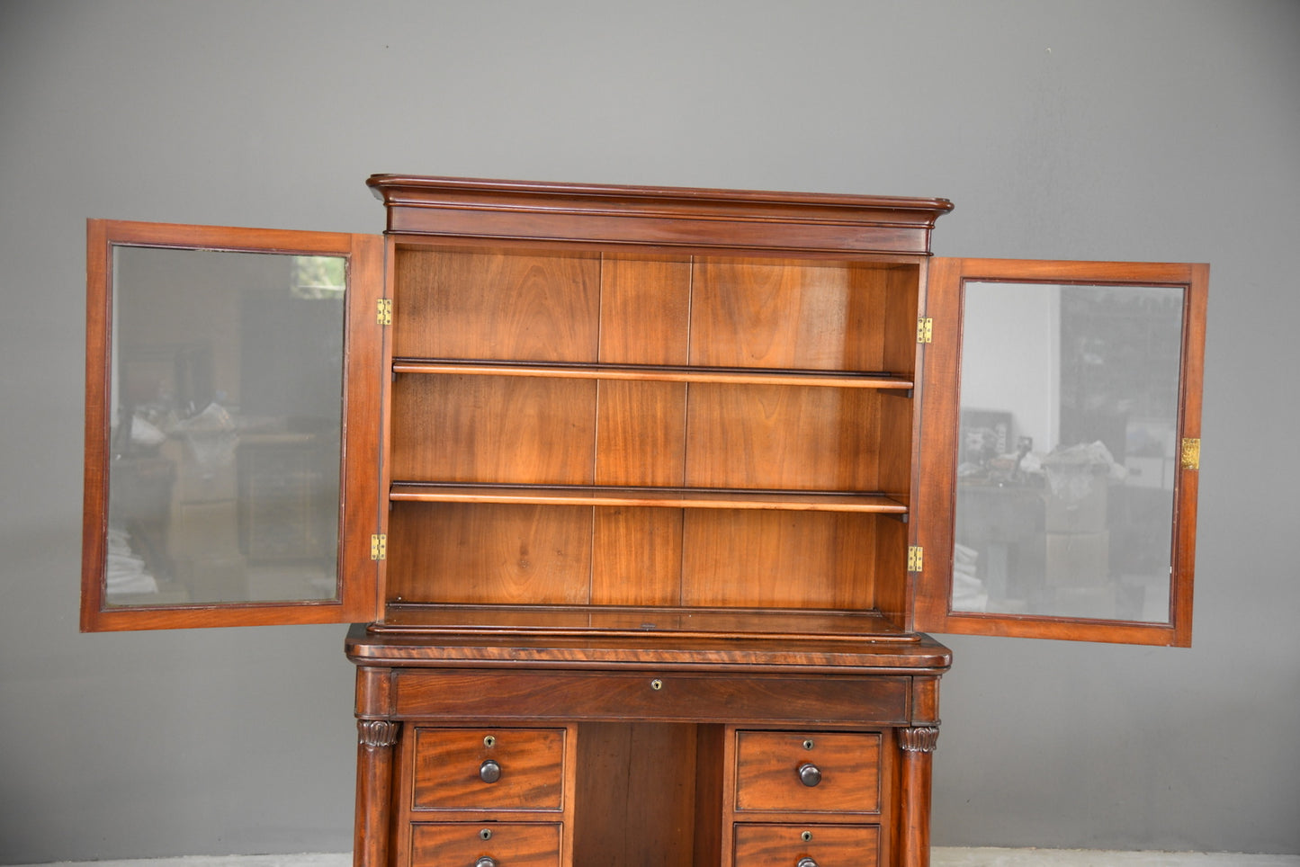 Antique Victorian Mahogany Gentlemans Dressing Table Bathroom Cabinet - Kernow Furniture