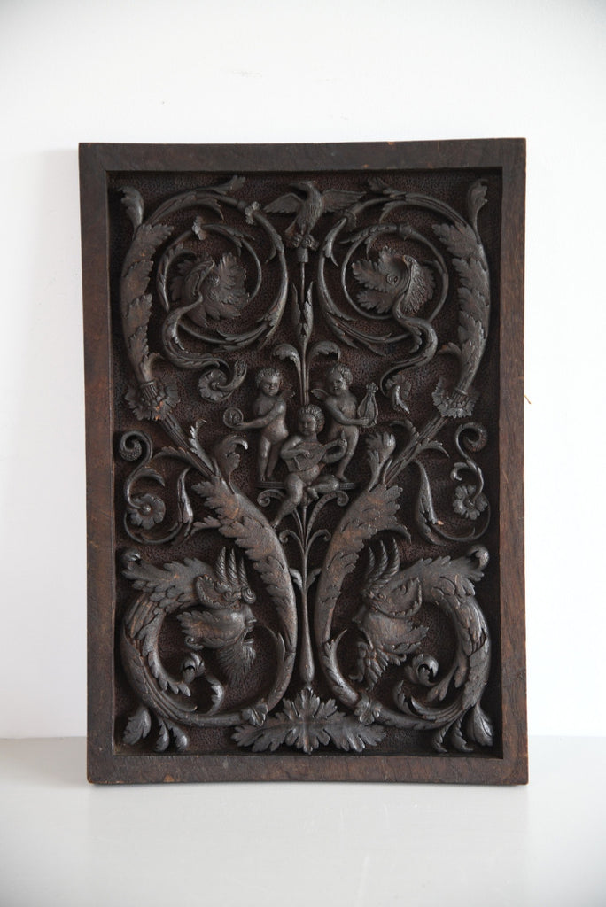 Carved Wood Ornamental Plaque - Kernow Furniture