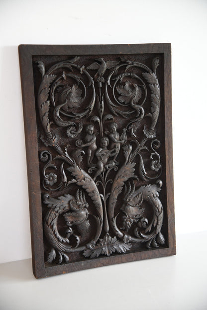 Carved Wood Ornamental Plaque - Kernow Furniture