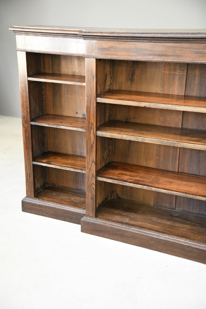 Antique Oak Breakfront Bookcase - Kernow Furniture