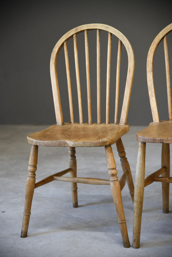 4 Beech & Elm Kitchen Chairs - Kernow Furniture