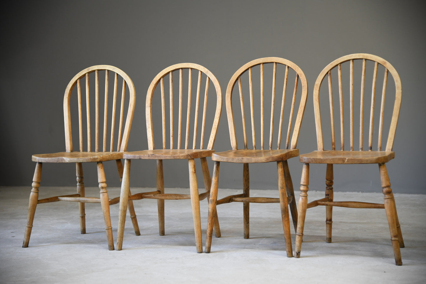 4 Beech & Elm Kitchen Chairs - Kernow Furniture