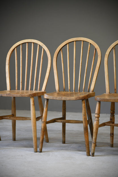 4 Beech & Elm Kitchen Chairs - Kernow Furniture