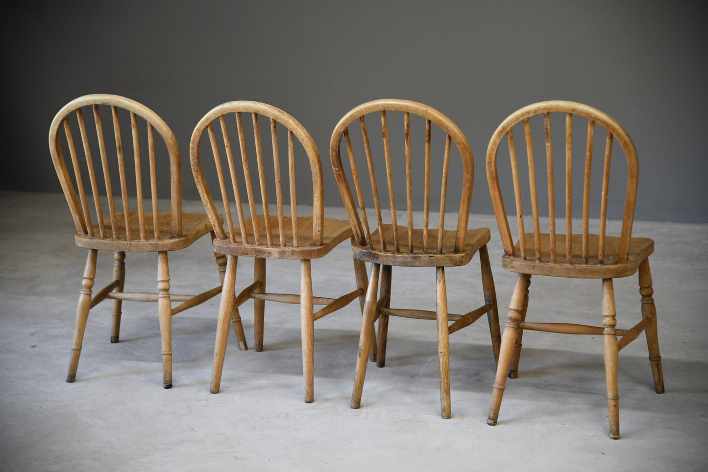 4 Beech & Elm Kitchen Chairs - Kernow Furniture