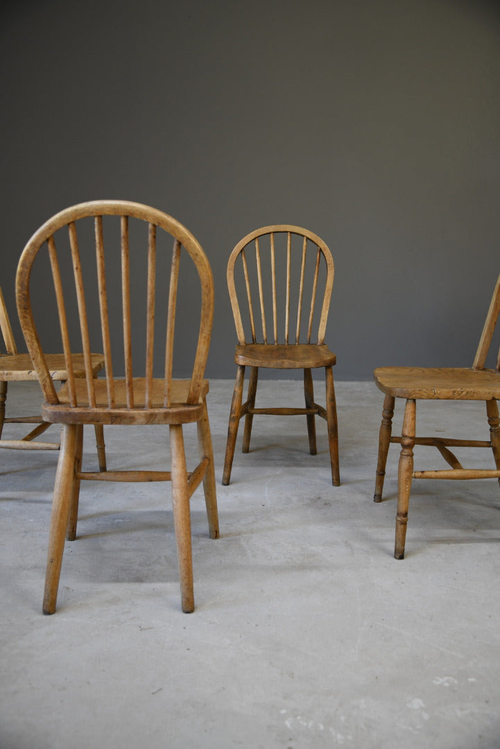 4 Beech & Elm Kitchen Chairs - Kernow Furniture