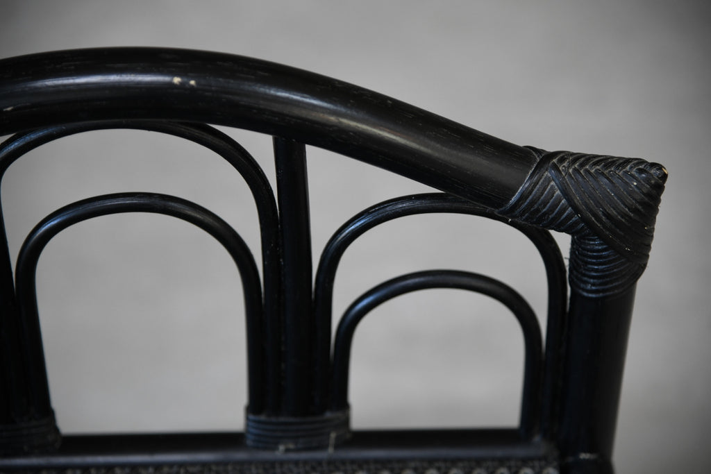 Retro Black Cane Side Table - Kernow Furniture