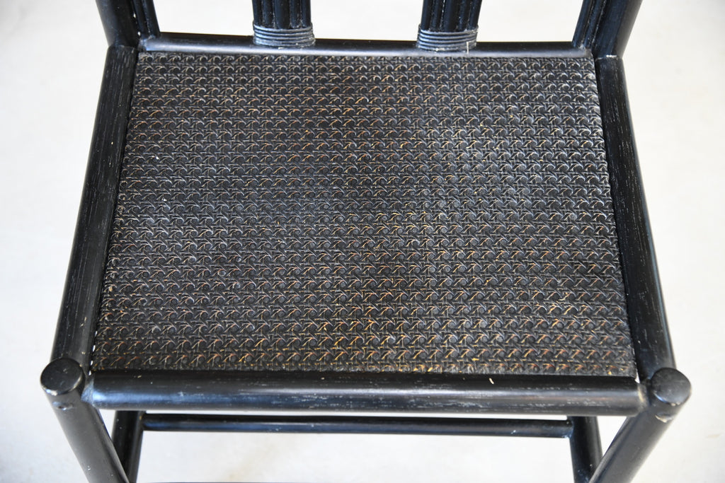 Retro Black Cane Side Table - Kernow Furniture