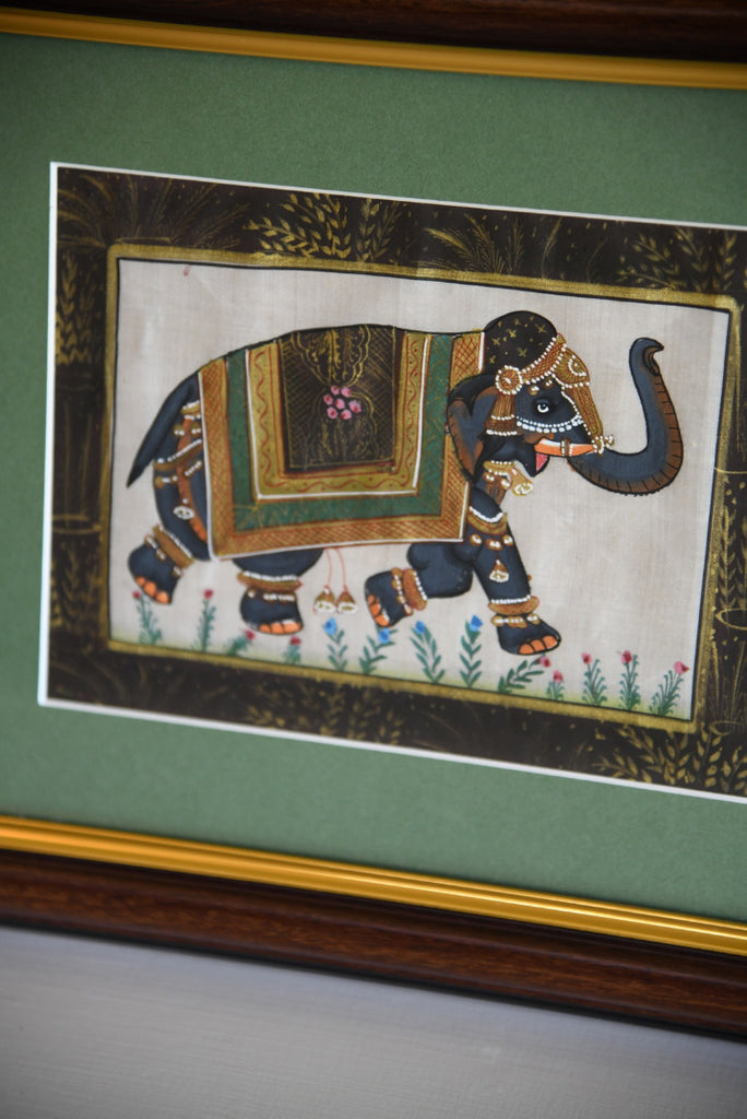 Framed Elephant on Silk - Kernow Furniture