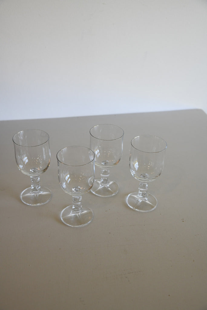 4 Quality Vintage Wine Glasses - Kernow Furniture