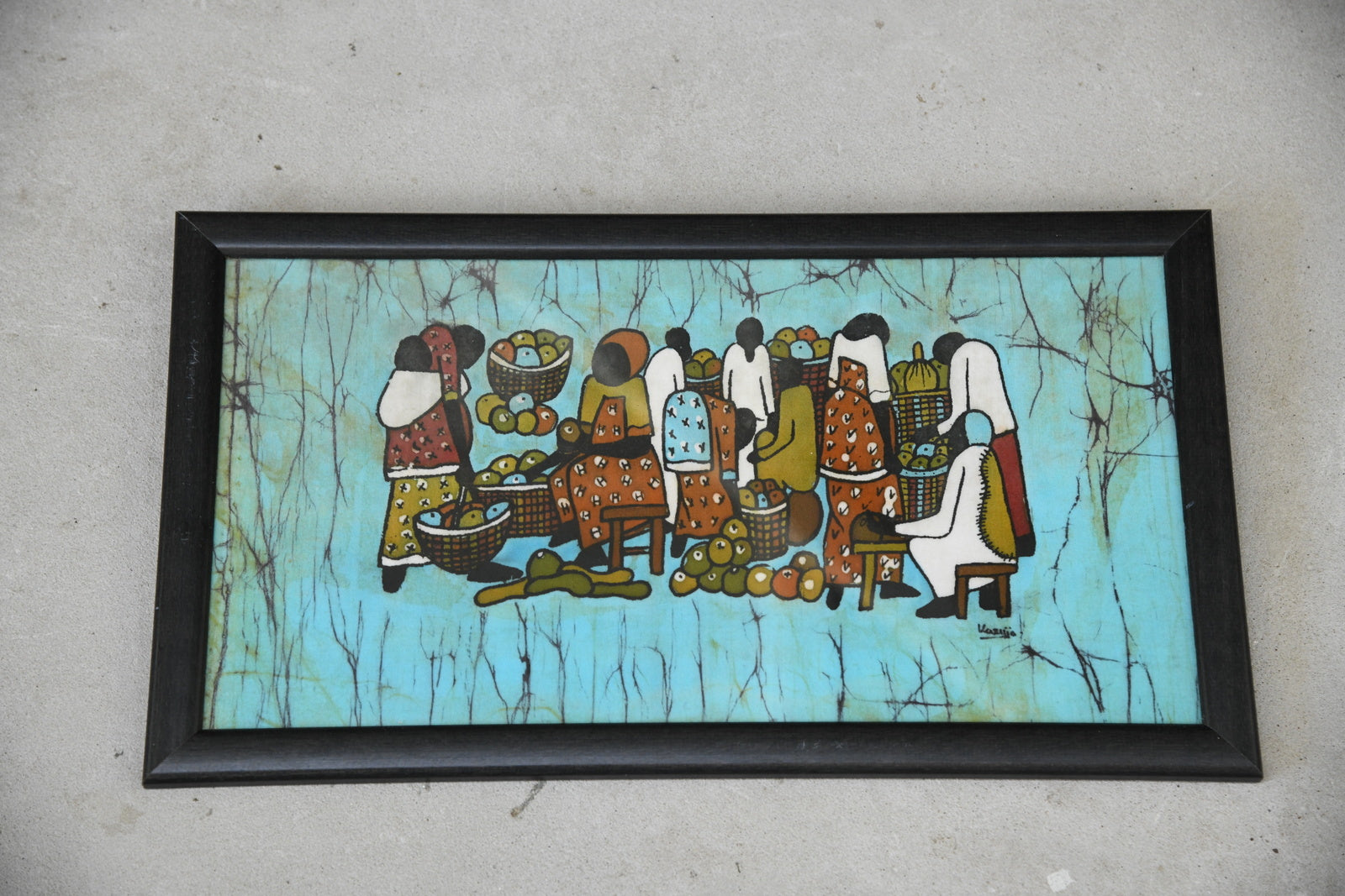 Framed Batik Silk Painting - Kernow Furniture