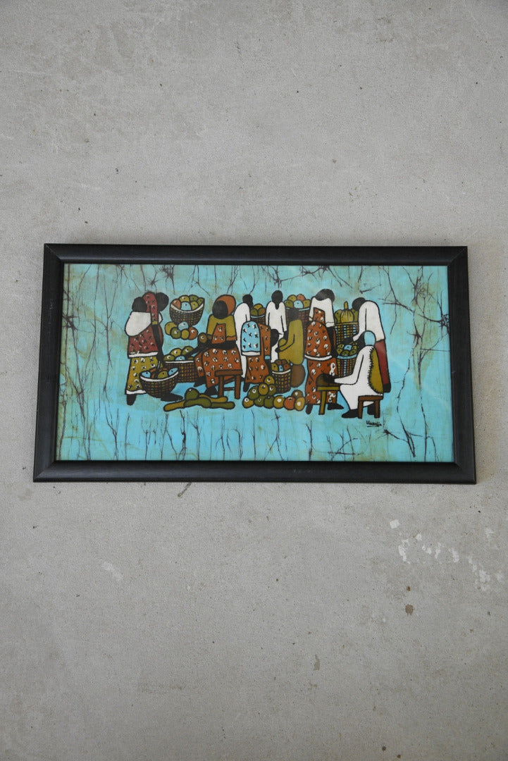 Framed Batik Silk Painting - Kernow Furniture