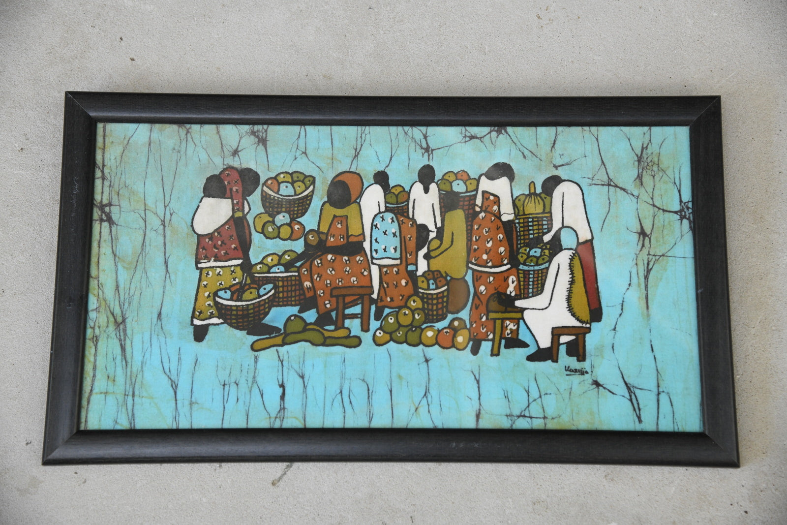 Framed Batik Silk Painting - Kernow Furniture