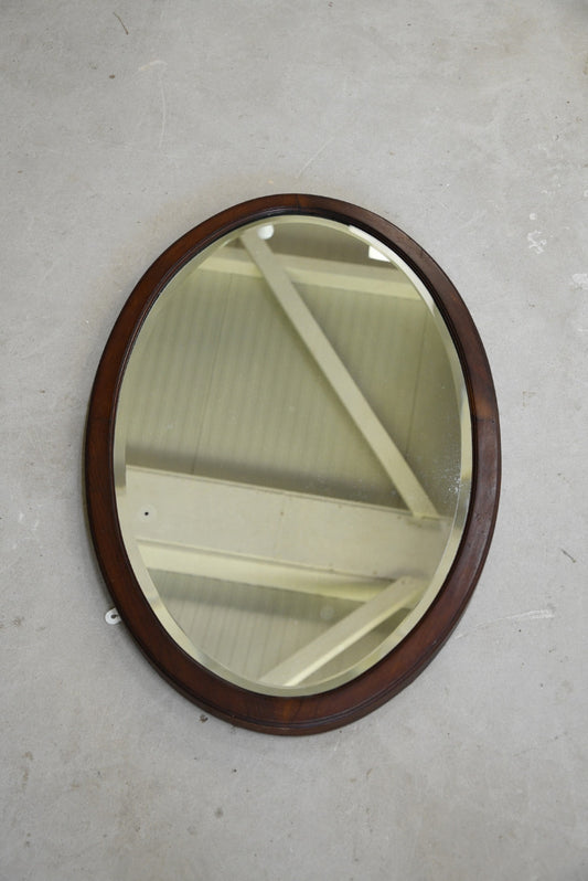 Large Mahogany Oval Mirror - Kernow Furniture