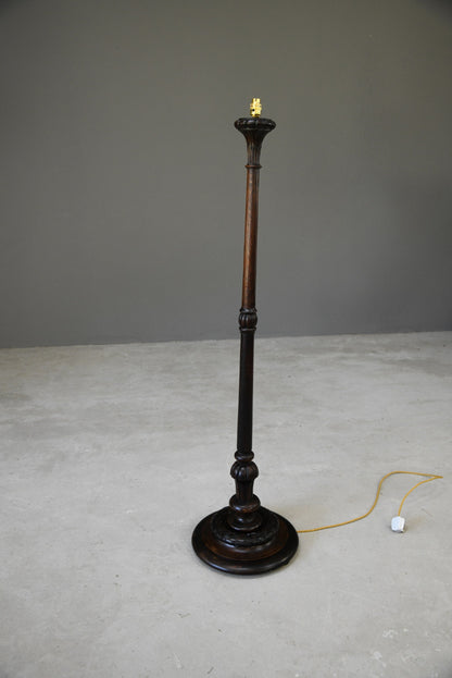 Carved Oak Standard Lamp - Kernow Furniture