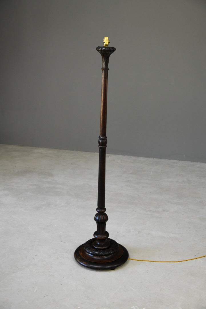 Carved Oak Standard Lamp - Kernow Furniture