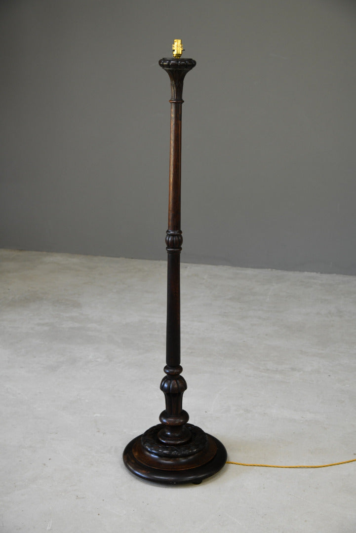 Carved Oak Standard Lamp - Kernow Furniture