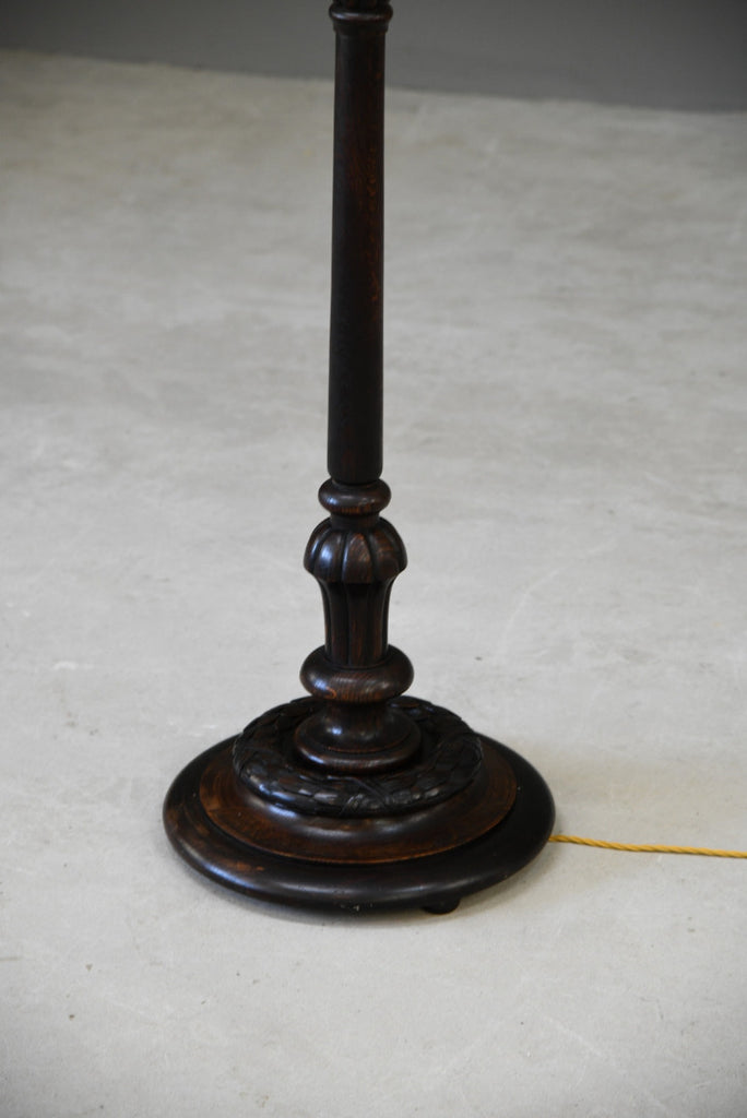 Carved Oak Standard Lamp - Kernow Furniture