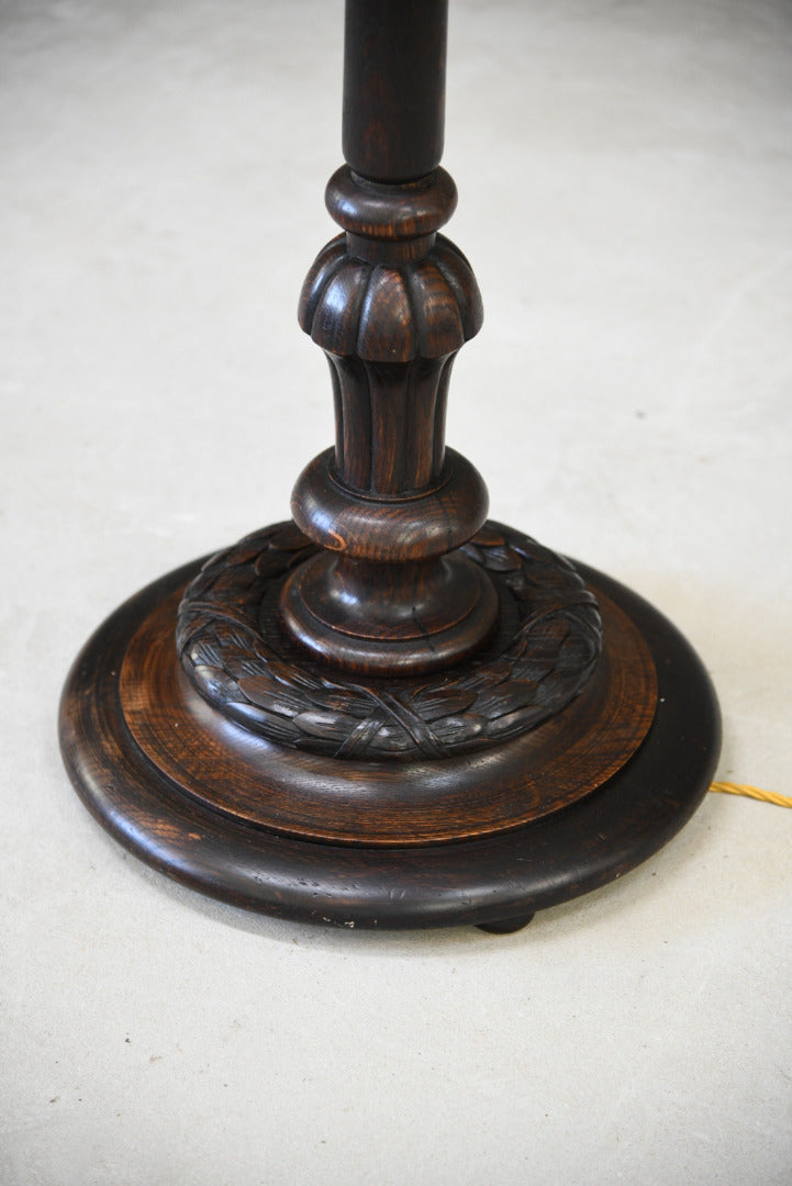 Carved Oak Standard Lamp - Kernow Furniture