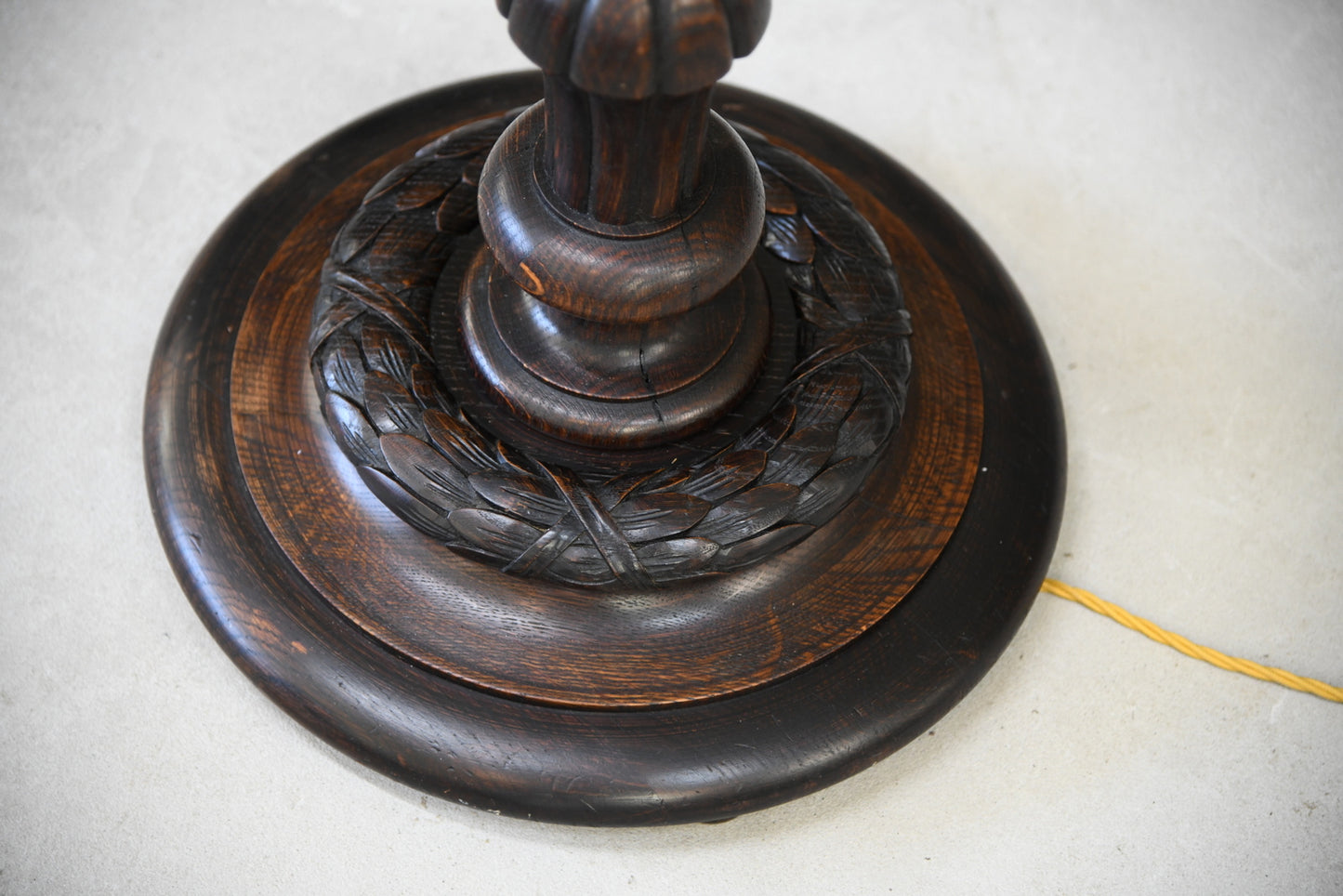 Carved Oak Standard Lamp - Kernow Furniture