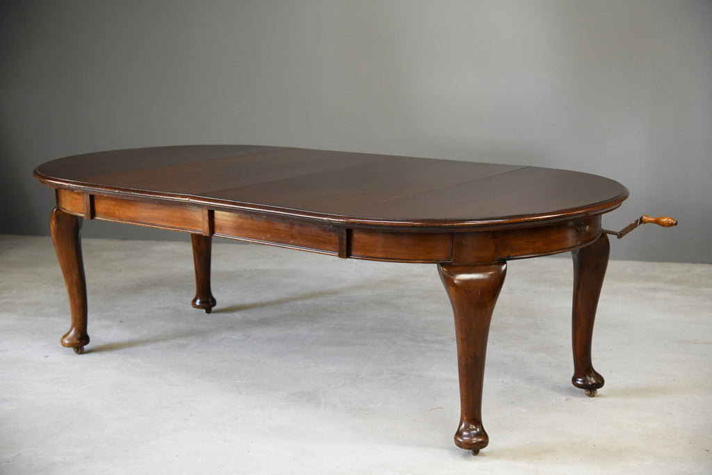 Large 1930s Mahogany Extending Dining Table - Kernow Furniture