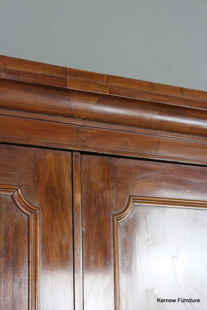 Large Victorian Figured Mahogany Double Wardrobe - Kernow Furniture