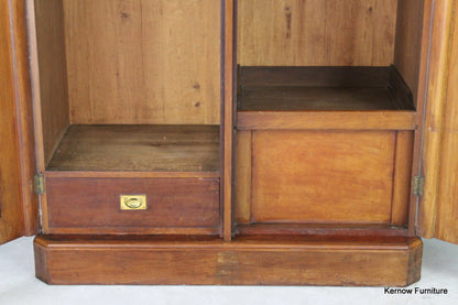 Large Victorian Figured Mahogany Double Wardrobe - Kernow Furniture