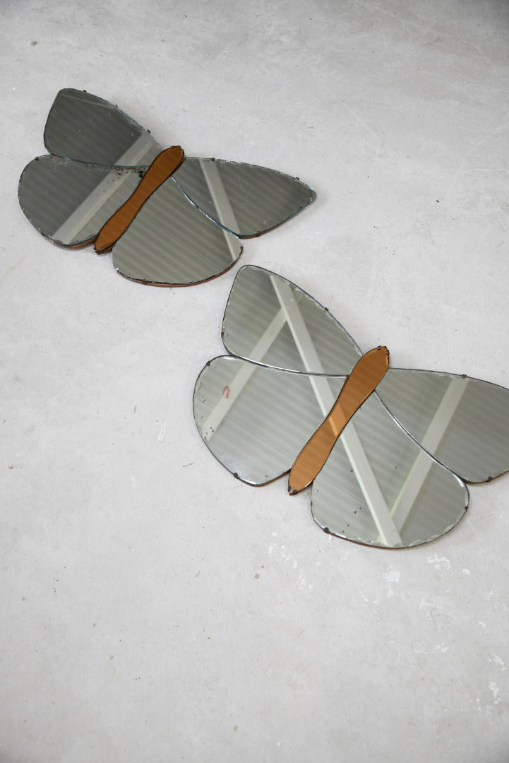 Pair Deco Butterfly Mirrors - Kernow Furniture