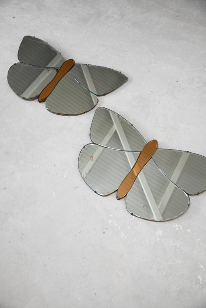 Pair Deco Butterfly Mirrors - Kernow Furniture