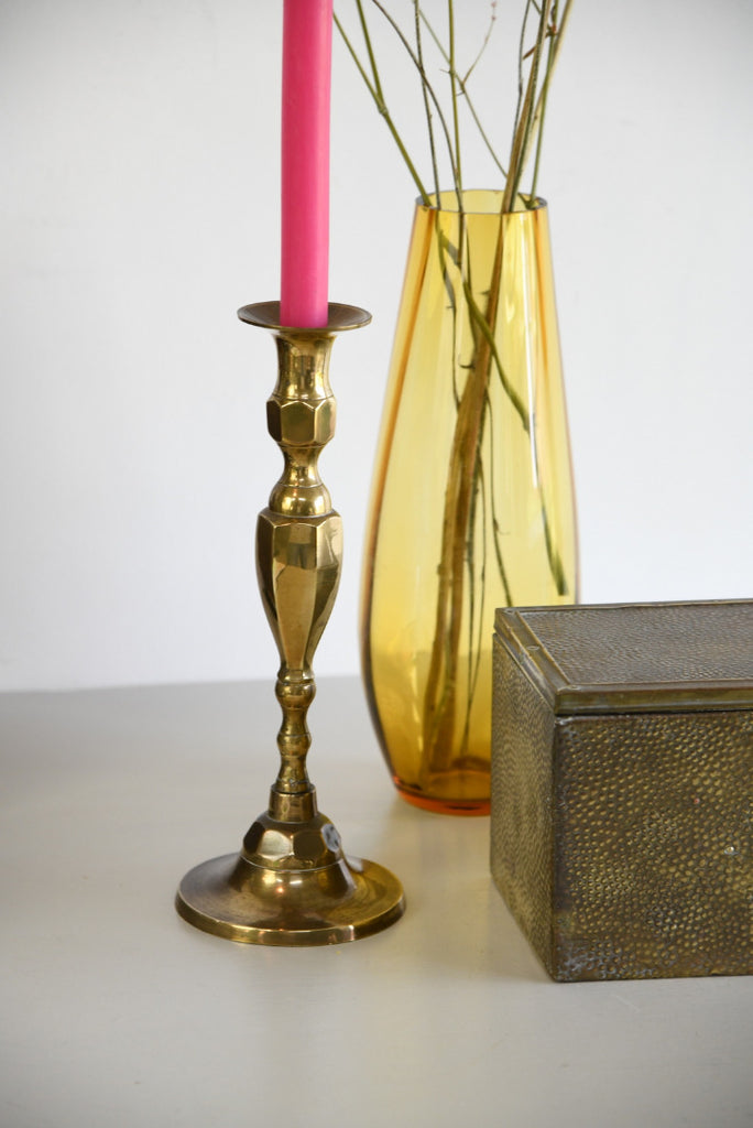 Single Brass Candlestick - Kernow Furniture