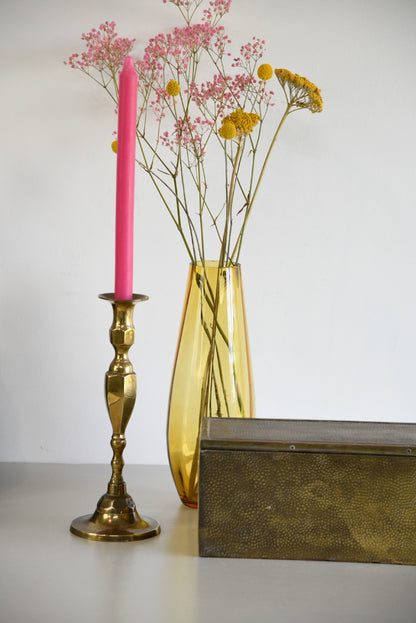 Single Brass Candlestick - Kernow Furniture