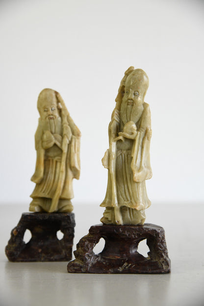 Antique Chinese Soapstone Figures - Kernow Furniture