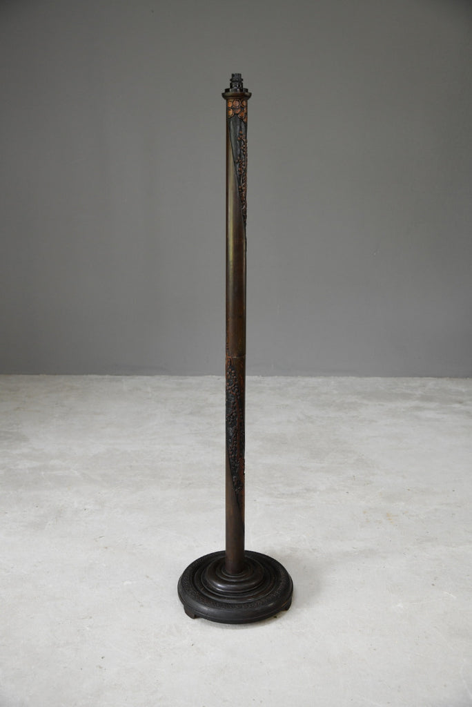 Oriental Carved Standard Lamp - Kernow Furniture