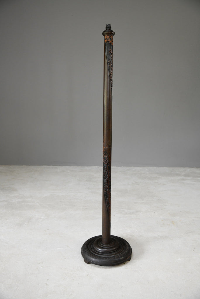 Oriental Carved Standard Lamp - Kernow Furniture
