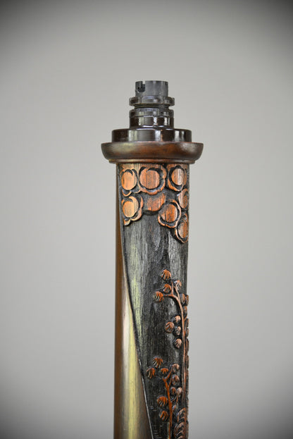 Oriental Carved Standard Lamp - Kernow Furniture