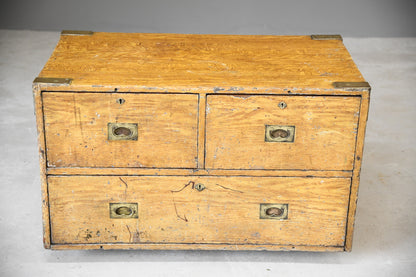 Antique Scumble Finish Campaign Chest - Kernow Furniture