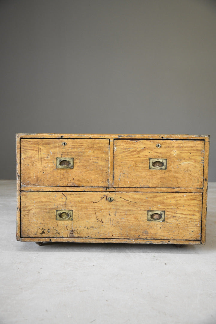 Antique Scumble Finish Campaign Chest - Kernow Furniture