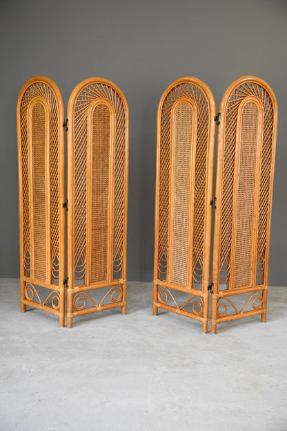 Pair Retro Cane Screens - Kernow Furniture