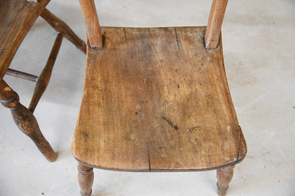 Pair Rustic Kitchen Chairs - Kernow Furniture