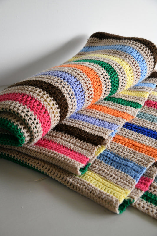 Retro Striped Wool Blanket - Kernow Furniture