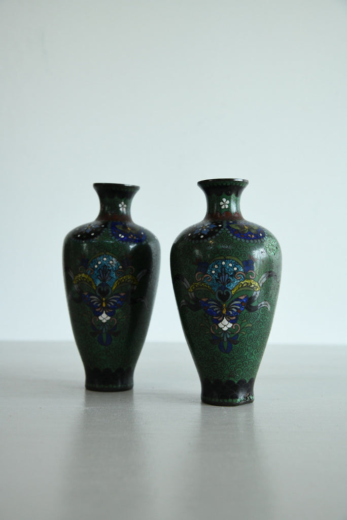 Pair Cloisonne Vase - Kernow Furniture