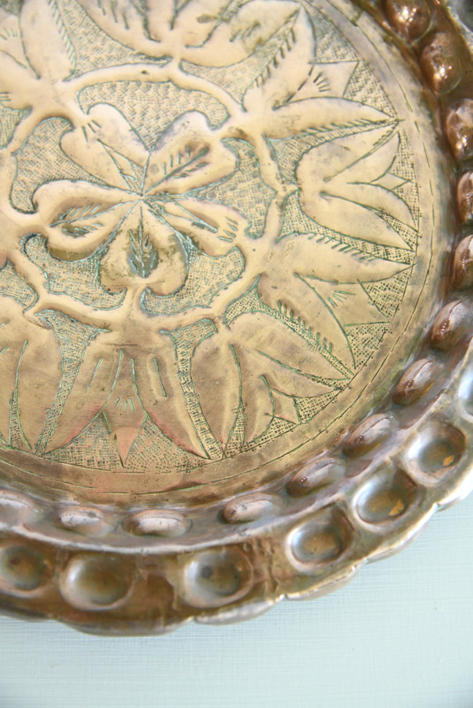 Ornamental Turkish Copper Dish - Kernow Furniture