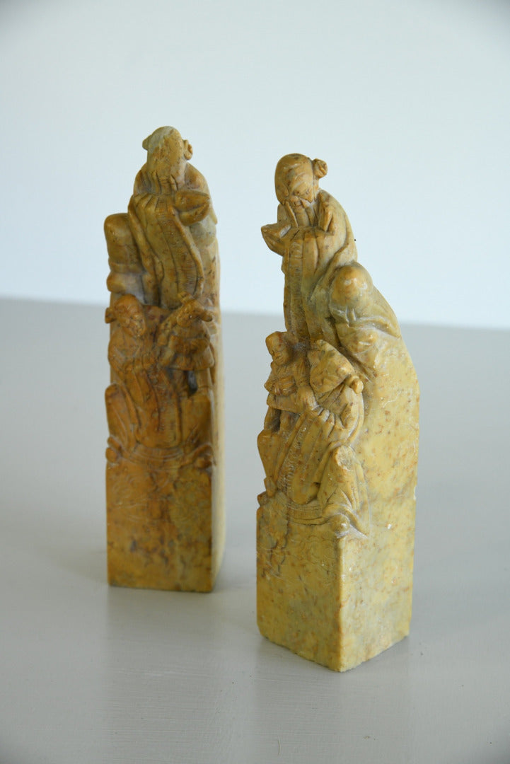 Pair Chinese Soapstone Hand Seals - Kernow Furniture