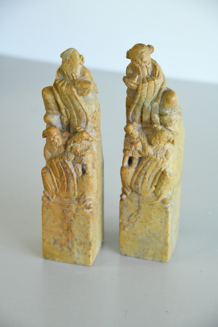 Pair Chinese Soapstone Hand Seals - Kernow Furniture