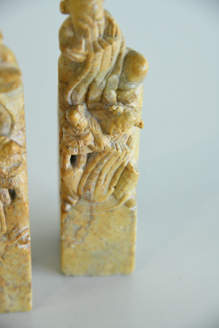 Pair Chinese Soapstone Hand Seals - Kernow Furniture