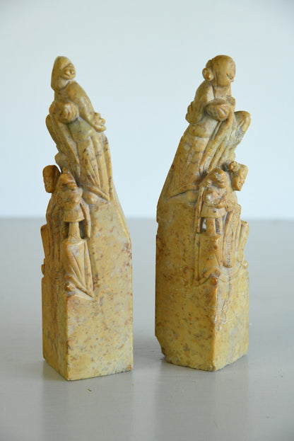 Pair Chinese Soapstone Hand Seals - Kernow Furniture