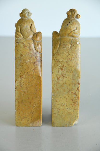 Pair Chinese Soapstone Hand Seals - Kernow Furniture