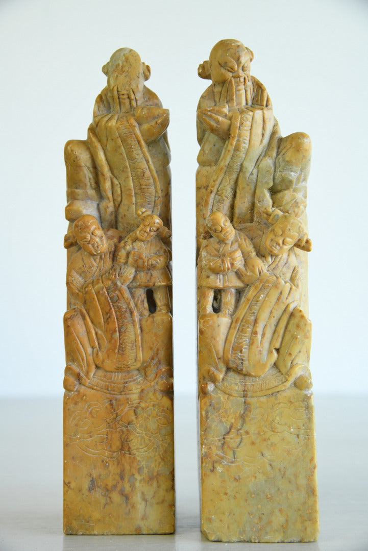 Pair Chinese Soapstone Hand Seals - Kernow Furniture