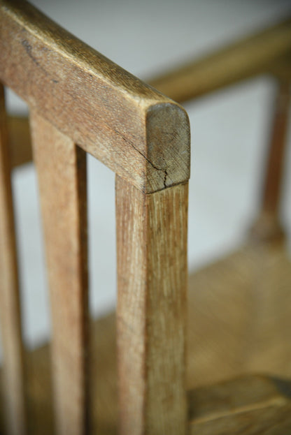 Arts & Crafts Oak & Rush Chair - Kernow Furniture