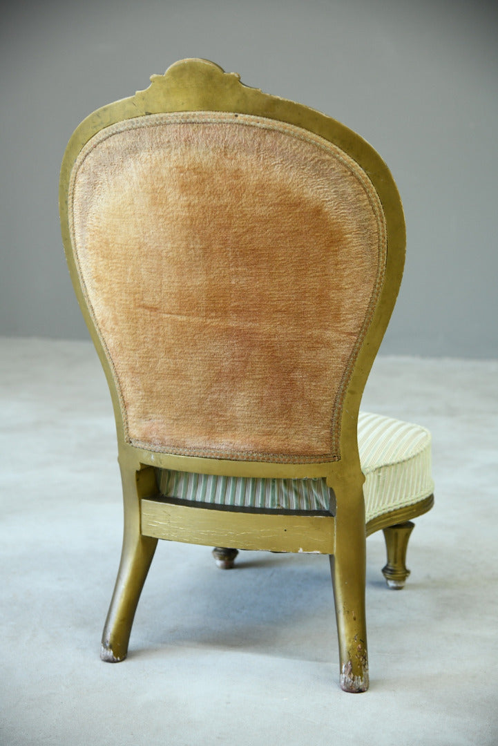 Victorian Gilt Nursing Chair - Kernow Furniture