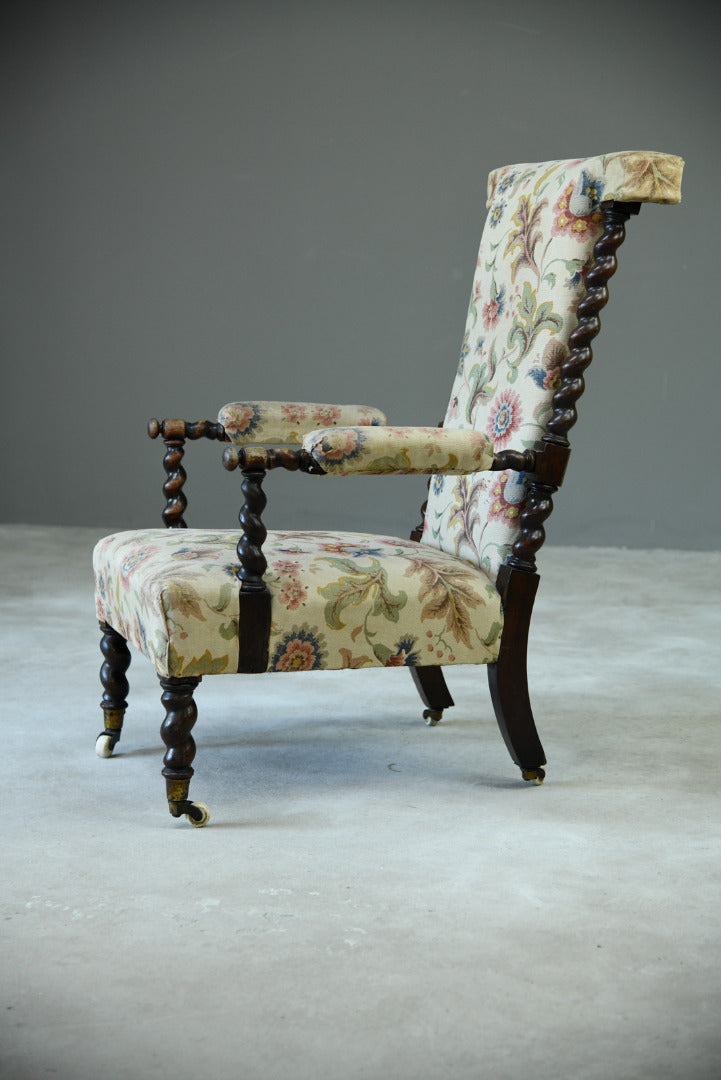 Antique Barley Twist Armchair - Kernow Furniture